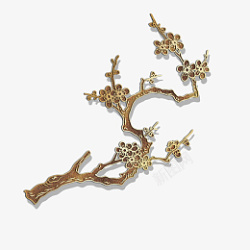 花瓣装饰中国古风树枝高清图片