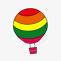 热气球的简笔画png免抠素材_新图网 https://ixintu.com 简单 热气球 插画 色彩鲜明 明亮 简笔画