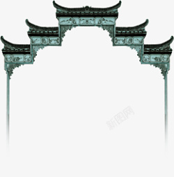 雄伟壮观江南牌坊装饰雄伟壮观的城门高清图片