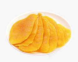 一盘新鲜的芒果干素材