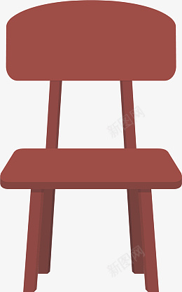 酒红色手绘椅子png_新图网 https://ixintu.com 椅子 座椅 手绘 元素
