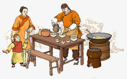 做饭夫妻古代人物夫妻做饭作坊高清图片