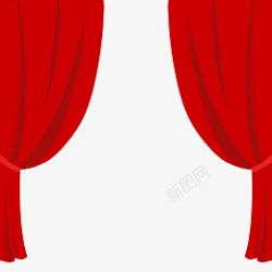 红色窗帘幕布素材