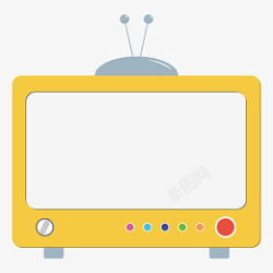 黄色怀旧电视机卡通创意边框素材