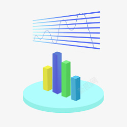 25D扁平化统计分析素材