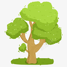 卡通手绘绿色植物树png免抠素材_新图网 https://ixintu.com 插画树 绿色树 叶子 大树 树叶 树干 植物 纹理 肌理 茂盛 装饰