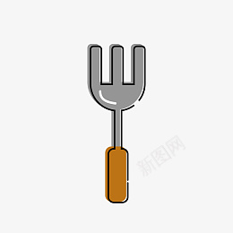 叉子叉餐具厨具餐厨用品图标