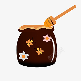 棕色小清新卡通的蜂蜜罐手绘图psd免抠素材_新图网 https://ixintu.com 棕色 小清新 卡通 蜂蜜罐 手绘图