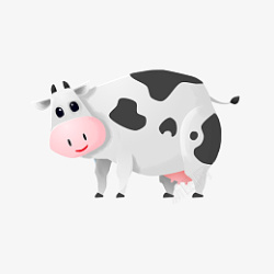 粉色的牛手绘卡通免扣奶牛比高清图片