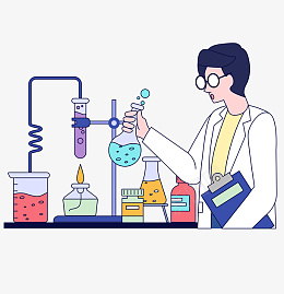 化学科研实验室png免抠素材_新图网 https://ixintu.com 实验插画 科学实验 实验室 科学家 冷色 化学 化验 实验 插画 检验 烧杯 生物 研究 科学 科研 药水