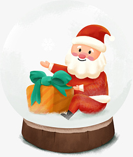圣诞水晶球球png免抠素材_新图网 https://ixintu.com 圣诞节 水晶球 老爷爷 红色