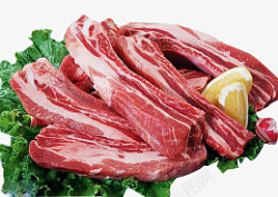 猪肉排新鲜的排骨肉高清图片