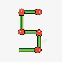 火柴数字5素材