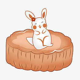 手绘中秋节坐在月饼上的可爱白兔元素设计psd免抠素材_新图网 https://ixintu.com 手绘 中秋节 坐在月饼上 可爱 白兔 元素设计
