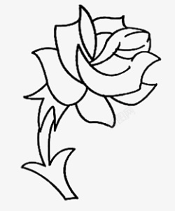 花朵手绘简笔插画黑白矢量素材