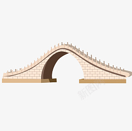 简约褐色木桥装饰元素png免抠素材_新图网 https://ixintu.com 建筑物 古桥 手绘 拱桥 桥面 石桥 简约