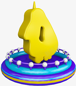 创意3D蜡烛数字0png免抠素材_新图网 https://ixintu.com 创意 3D 蜡烛 数字