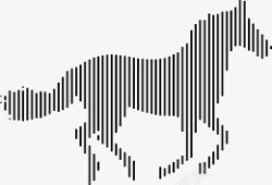 抽象马素材动物条形线马高清图片