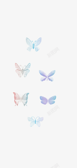 六款彩色蝴蝶素材