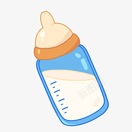 卡通婴儿奶瓶插画png免抠素材_新图网 https://ixintu.com 婴儿用品插画 可爱的奶瓶 蓝色的奶瓶 黄色的奶嘴 婴儿奶瓶 奶瓶