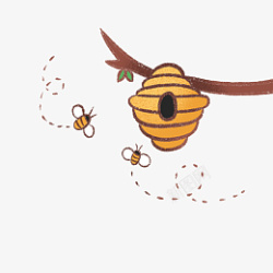 可爱棕色小蜜蜂蜂巢素材
