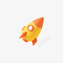 3D立体建模小火箭png免抠素材_新图网 https://ixintu.com 3D 立体 建模 小火箭