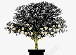 树木亮化布置png免抠素材_新图网 https://ixintu.com 亮化工程 装饰 树木装饰 道路布置