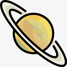 黄色天王星免抠图标png免抠素材_新图网 https://ixintu.com 矢量图案 卡通有趣 扁平化 天王星 星球 黄色