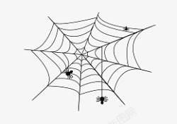 蜘蛛网黑色小蜘蛛万圣节元素矢量素材