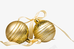 圣诞节装饰黄色彩球素材