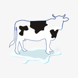 白色牛角矢量手绘卡通奶牛高清图片