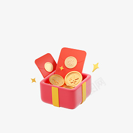 C4d金币礼盒png免抠素材_新图网 https://ixintu.com C4d 金币礼盒 金币 礼物盒