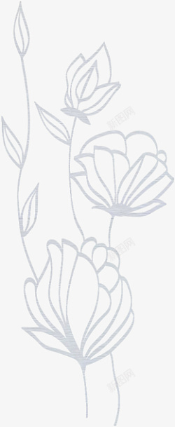 暗纹花银色图案植物素材