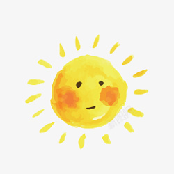 太阳表情手绘卡通迷茫有趣太阳高清图片
