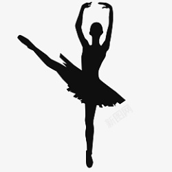 女舞者芭蕾抬腿女生剪影免扣矢量高清图片