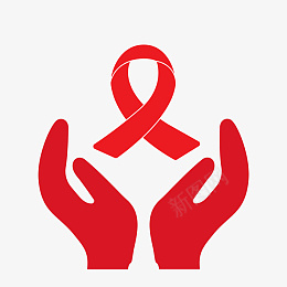 关爱艾滋病日png免抠素材_新图网 https://ixintu.com 双手守护 红丝带 艾滋病 保护 关心 关爱 标志 爱护