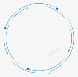 环状光效蓝色科技圆框素材