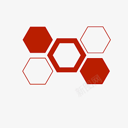 红色六边形组合PPT元素png免抠素材_新图网 https://ixintu.com PPT形状 PPT模块 PPT目录 六边形组合 几何形状 红白组合 红色