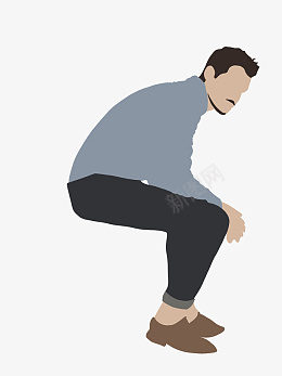 蹲着的男的插画人物素材png免抠素材_新图网 https://ixintu.com 蹲着的 男的 插画人物 素材