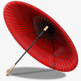 中国风红雨伞图标