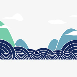 白云的风景卡通山水背景PNG拱高清图片