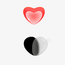 黑红色可爱点赞图标psd_新图网 https://ixintu.com 毛玻璃 爱心 图标 点赞 icon