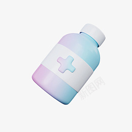 3D立体建模药瓶png免抠素材_新图网 https://ixintu.com 3D 立体 建模 药瓶