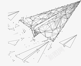 纸飞机科技元素png_新图网 https://ixintu.com 纸飞机 科技 航模 折纸