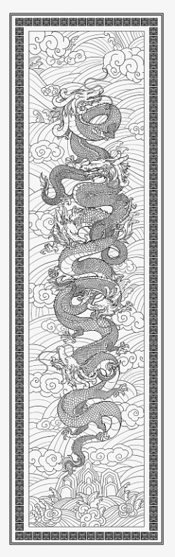 中国龙手绘元素素材