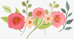 粉色手绘漂亮玫瑰花素材