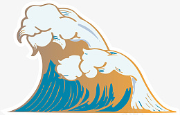 梦幻唯美国潮浪花起浪png免抠素材_新图网 https://ixintu.com 唯美 国潮 浪花 海洋 插画 手绘