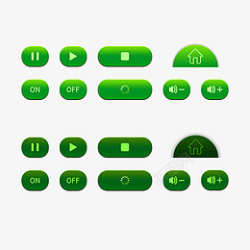 绿色开关绿色科技返回播放暂停音量开关按钮高清图片