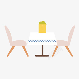 手绘卡通扁平化餐桌和椅子元素png免抠素材_新图网 https://ixintu.com 扁平化 卡通 早餐 约会 餐厅