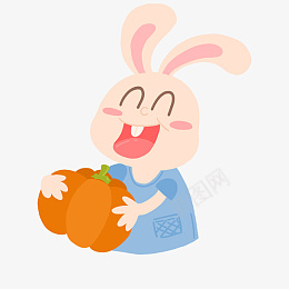 爱吃萝卜的小兔子png免抠素材_新图网 https://ixintu.com 吃萝卜 兔子 南瓜 兔兔
